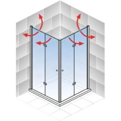 Schulte ExpressPlus Drehfalttür Eckeinstieg Garant 2.0 Mattschwarz 200 X 80 Cm -Grohe Geschäft 4060991076084 2053 AI 01
