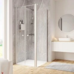 Schulte ExpressPlus Pendeltür Und Seitenwand Garant 2.0 Alu-Natur 200 Cm X 80 Cm