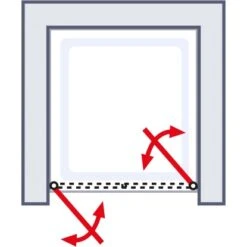 Schulte ExpressPlus Pendeltür In Nische Garant 2.0 Chromoptik 200 Cm X 80 Cm -Grohe Geschäft 4060991076312 2053 AI 03