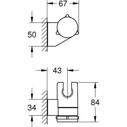 Grohe QuickFix Wandbrausehalter Vitalio Universal 2 Grohe QuickFix Wandbrausehalter Vitalio Universal – Bild 2