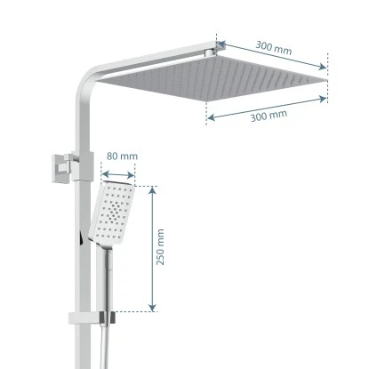 Schütte Überkopf-Brauseset Ocean Mit Thermostat-Ablage Chrom-Weiß 3 Schütte Überkopf-Brauseset Ocean Mit Thermostat-Ablage Chrom-Weiß – Bild 3
