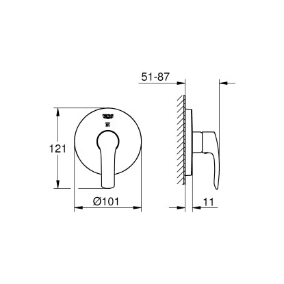 Grohe 3-Wege Umstellung Eurosmart Chrom 2 Grohe 3-Wege Umstellung Eurosmart Chrom – Bild 2