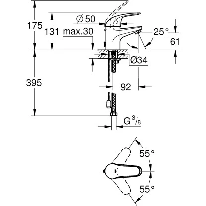 Grohe QuickFix Einhand-Waschtischbatterie Swift S-Size Chrom 2 Grohe QuickFix Einhand-Waschtischbatterie Swift S-Size Chrom – Bild 2