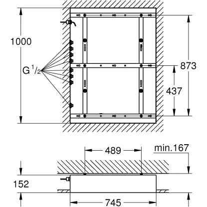 Grohe Rohbau-Set Rainshower F-Series 40" Chrom 2 Grohe Rohbau-Set Rainshower F-Series 40" Chrom – Bild 2