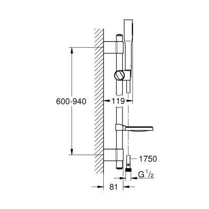 Grohe Brausestangenset Euphoria Cosmopolitan Stick 1 Strahlart Chrom 2 Grohe Brausestangenset Euphoria Cosmopolitan Stick 1 Strahlart Chrom – Bild 2