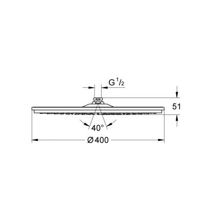 Grohe Kopfbrause Rainshower Cosmopolitan 400 Chrom 3 Grohe Kopfbrause Rainshower Cosmopolitan 400 Chrom – Bild 3
