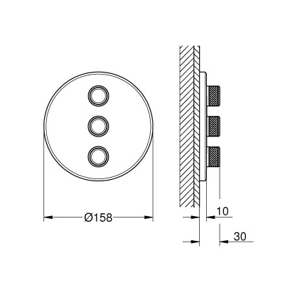 Grohe 3-fach Unterputzventil Grohtherm SmartControl Chrom Rund 2 Grohe 3-fach Unterputzventil Grohtherm SmartControl Chrom Rund – Bild 2