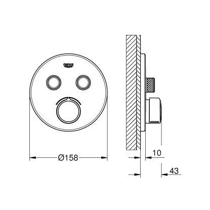 Grohe Unterputzmischer SmartControl Mit 2 Absperrventilen Chrom Rund 2 Grohe Unterputzmischer SmartControl Mit 2 Absperrventilen Chrom Rund – Bild 2