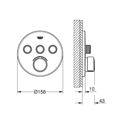 Grohe Unterputzmischer SmartControl Mit 3 Absperrventilen Chrom Rund 2 Grohe Unterputzmischer SmartControl Mit 3 Absperrventilen Chrom Rund – Bild 2