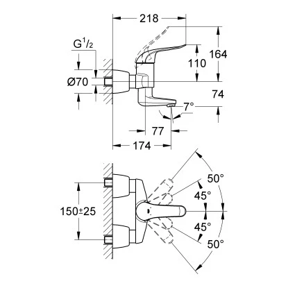 Grohe Einhand-Waschtischbatterie Euroeco Special Ausladung 17,4 Cm Chrom 2 Grohe Einhand-Waschtischbatterie Euroeco Special Ausladung 17,4 Cm Chrom – Bild 2