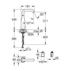 Grohe Infrarot-Elektronik Für Waschtisch Essence E Chrom 5 Grohe Infrarot-Elektronik Für Waschtisch Essence E Chrom -Grohe Geschäft 520144 4520 2101768