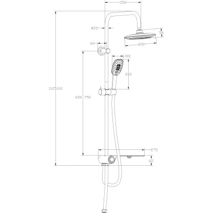 Schütte Überkopf-Brauseset Aquastar Umsteller Seitlich Chrom-Anthrazit 3 Schütte Überkopf-Brauseset Aquastar Umsteller Seitlich Chrom-Anthrazit – Bild 3
