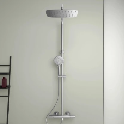 Ideal Standard Duschsystem Flex Mit Brausethermostat Ceratherm T100 Chrom 4 Ideal Standard Duschsystem Flex Mit Brausethermostat Ceratherm T100 Chrom – Bild 4