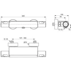Ideal Standard Brausethermostat Ceratherm T50 Aufputz Mit Ablage Chrom 11 Ideal Standard Brausethermostat Ceratherm T50 Aufputz Mit Ablage Chrom -Grohe Geschäft 611782 3049 6