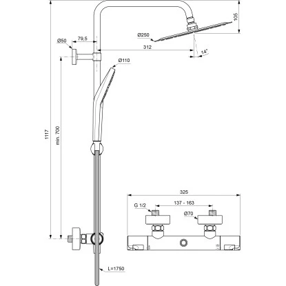 Ideal Standard Duschsystem Ceratherm T50 Chrom 4 Ideal Standard Duschsystem Ceratherm T50 Chrom – Bild 4
