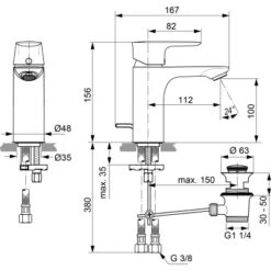 Ideal Standard Waschtischarmatur Connect Air Magnetic Grey -Grohe Geschäft 612422 3049 4