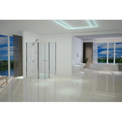 Flügeltür Sanoflex 6 Mm Chrom 130 Cm X 195 Cm 2 Flügeltür Sanoflex 6 Mm Chrom 130 Cm X 195 Cm – Bild 2