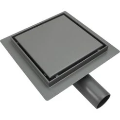 VerosanPro Duschrinne-Bodenablauf Nakia Quadratisch Matt Hellgrau 15 Cm X 15 Cm