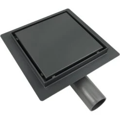 VerosanPro Duschrinne-Bodenablauf Nakia Quadratisch Matt Dunkelgrau 30 X 30 Cm