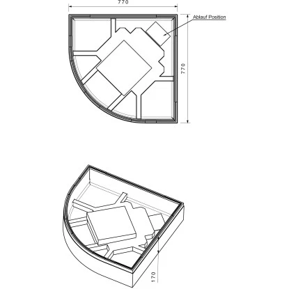 Duschwannenträger Für Ottofond Kraton Viertelkreis 80 Cm X 80 Cm 2 Duschwannenträger Für Ottofond Kraton Viertelkreis 80 Cm X 80 Cm – Bild 2