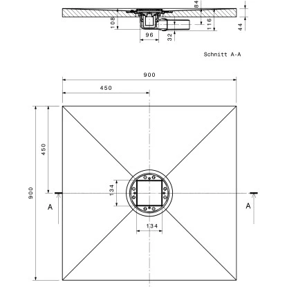 Bodenebenes Befliesbares Duschelement Indigno P Mit Punktablauf 90 Cm X 90 Cm 2 Bodenebenes Befliesbares Duschelement Indigno P Mit Punktablauf 90 Cm X 90 Cm – Bild 2