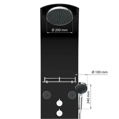 Eisl Duschpaneel Karibik 3 In 1 Mit Regendusche Sechs Massagedüsen Schwarz 4 Eisl Duschpaneel Karibik 3 In 1 Mit Regendusche Sechs Massagedüsen Schwarz – Bild 4