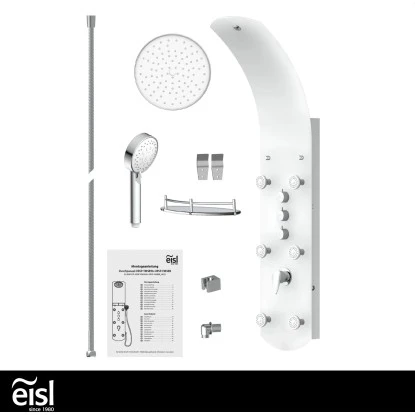 Eisl Duschpaneel Karibik 3 In 1 Mit Regendusche Sechs Massagedüsen Weiß 6 Eisl Duschpaneel Karibik 3 In 1 Mit Regendusche Sechs Massagedüsen Weiß – Bild 6