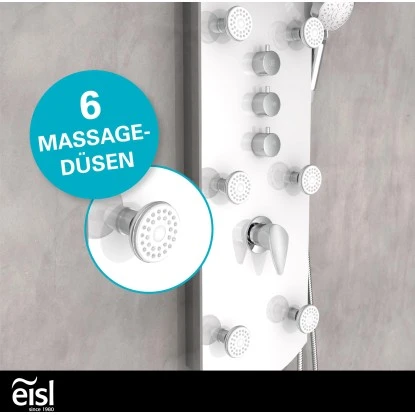 Eisl Duschpaneel Karibik 3 In 1 Mit Regendusche Sechs Massagedüsen Weiß 9 Eisl Duschpaneel Karibik 3 In 1 Mit Regendusche Sechs Massagedüsen Weiß – Bild 9