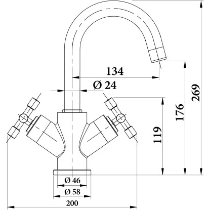 AquaSu Zweigriff-Waschtischarmatur Sydney Chrom 5 AquaSu Zweigriff-Waschtischarmatur Sydney Chrom – Bild 5