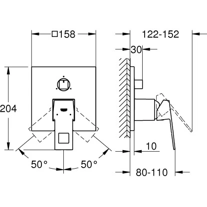 Grohe Einhandbatterie Mit 3-Wege-Umstellung Eurocube Chrom 2 Grohe Einhandbatterie Mit 3-Wege-Umstellung Eurocube Chrom – Bild 2