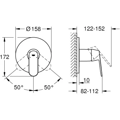 Grohe Einhand-Brausebatterie Eurosmart Cosmopolitan Chrom 2 Grohe Einhand-Brausebatterie Eurosmart Cosmopolitan Chrom – Bild 2
