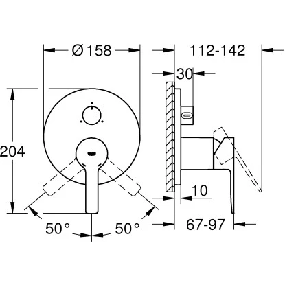 Grohe Einhandbatterie Mit 3-Wege-Umstellung Lineare Chrom 2 Grohe Einhandbatterie Mit 3-Wege-Umstellung Lineare Chrom – Bild 2