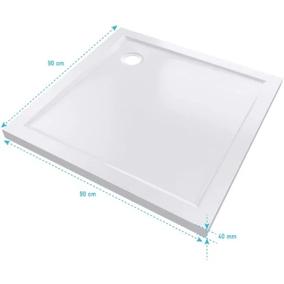 Aurlane Duschtasse "Pure" 90 X 90 Eckig Weiß 2 Aurlane Duschtasse "Pure" 90 X 90 Eckig Weiß – Bild 2