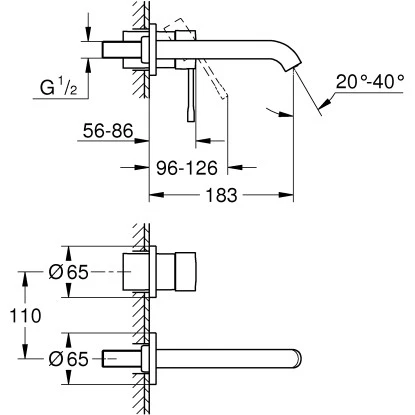 Grohe 2-Loch-Waschtischbatterie Essence Hard Graphite 2 Grohe 2-Loch-Waschtischbatterie Essence Hard Graphite – Bild 2