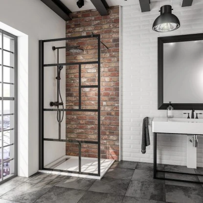 Schulte Alexa Style 2.0 Duschwand Walk In BlackStyle Atelier 1 Dekor 100 X 200cm 1 Schulte Alexa Style 2.0 Duschwand Walk In BlackStyle Atelier 1 Dekor 100 X 200cm