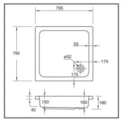 Duschwanne Saba 80 Cm X 80 Cm 5 Duschwanne Saba 80 Cm X 80 Cm -Grohe Geschäft 874087 3209 3