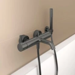 Ideal Standard Handbrause Idealrain Atelier Stick Magnetic Grey Metall -Grohe Geschäft 887300 3049 5