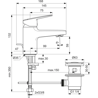 Ideal Standard Waschtischarmatur Ceraplan Chrom H60 7 Ideal Standard Waschtischarmatur Ceraplan Chrom H60 – Bild 7