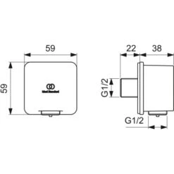 Ideal Standard Brauseschlauchanschluss Idealrain Atelier Chrom Eckig Aufputz 23 Ideal Standard Brauseschlauchanschluss Idealrain Atelier Chrom Eckig Aufputz -Grohe Geschäft 887968 3049 12