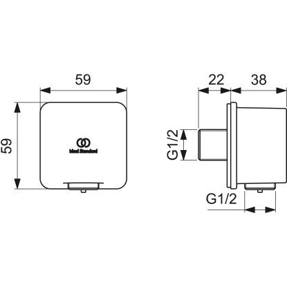 Ideal Standard Brauseschlauchanschluss Idealrain Atelier Silver Eckig Aufputz 4 Ideal Standard Brauseschlauchanschluss Idealrain Atelier Silver Eckig Aufputz – Bild 4