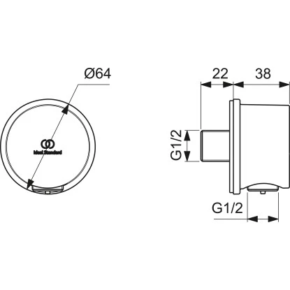 Ideal Standard Brauseschlauchanschluss Idealrain Atelier Chrom Rund Aufputz 7 Ideal Standard Brauseschlauchanschluss Idealrain Atelier Chrom Rund Aufputz – Bild 7