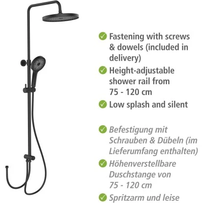 Wenko Duschsystem Softwater Schwarz 4 Wenko Duschsystem Softwater Schwarz – Bild 4