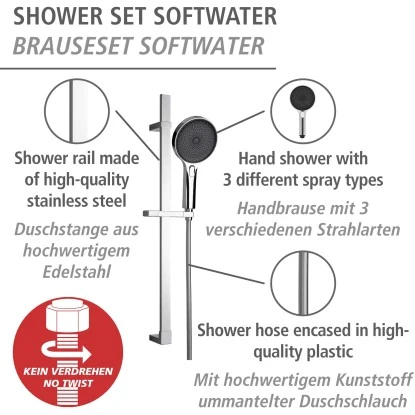 Wenko Brauseset Softwater Chrom 2 Wenko Brauseset Softwater Chrom – Bild 2