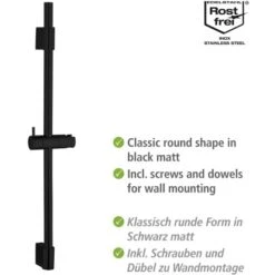 Wenko Duschstange Classic Schwarz 70 Cm 6 Wenko Duschstange Classic Schwarz 70 Cm -Grohe Geschäft 903263 1068 03