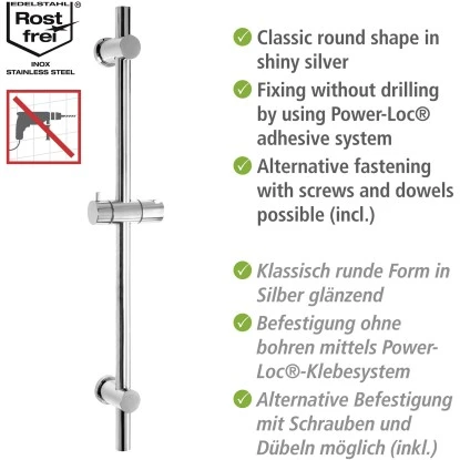 Wenko Power-Loc Duschstange Chrom Befestigen Ohne Bohren 4 Wenko Power-Loc Duschstange Chrom Befestigen Ohne Bohren – Bild 4
