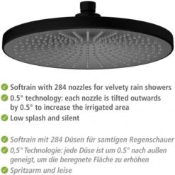 Wenko Regenduschkopf Ultimate Shower Schwarz/Grau Ø 25 Cm 19 Wenko Regenduschkopf Ultimate Shower Schwarz/Grau Ø 25 Cm -Grohe Geschäft 903630 1068 04