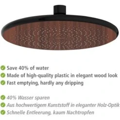 Wenko Regenduschkopf Watersaving Wood Ø 22,5 Cm 13 Wenko Regenduschkopf Watersaving Wood Ø 22,5 Cm -Grohe Geschäft 903683 1068 05