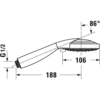 Duravit Handbrause Mit 3 Strahlarten 10,6 Cm Chrom 2 Duravit Handbrause Mit 3 Strahlarten 10,6 Cm Chrom – Bild 2
