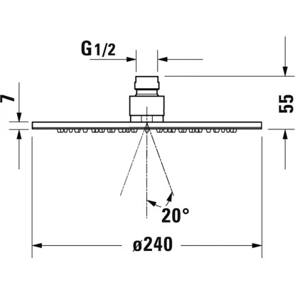 Duravit Kopfbrause Rund Ø 24 Cm Chrom 2 Duravit Kopfbrause Rund Ø 24 Cm Chrom – Bild 2