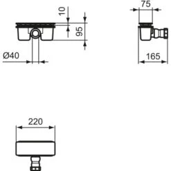 Ideal Standard Ablaufgarnitur Ultra Flat New Schwarz -Grohe Geschäft 9803271 3049 6